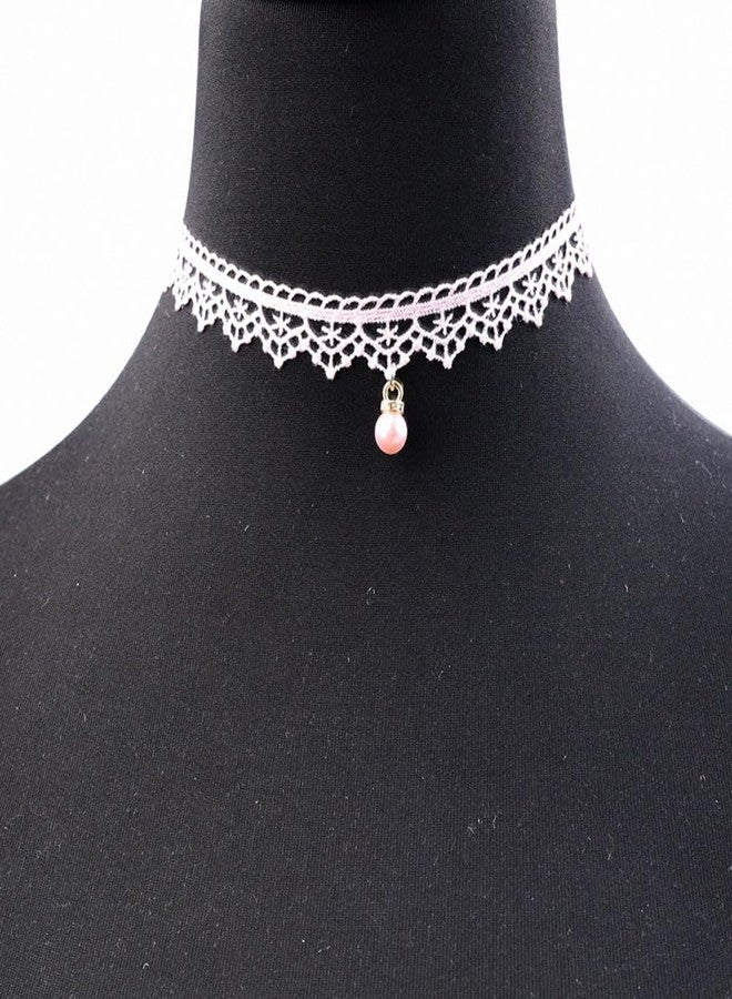 Ximerinf Pink Lace Choker Necklace Set, 10 Pieces (Pink) - Image 5